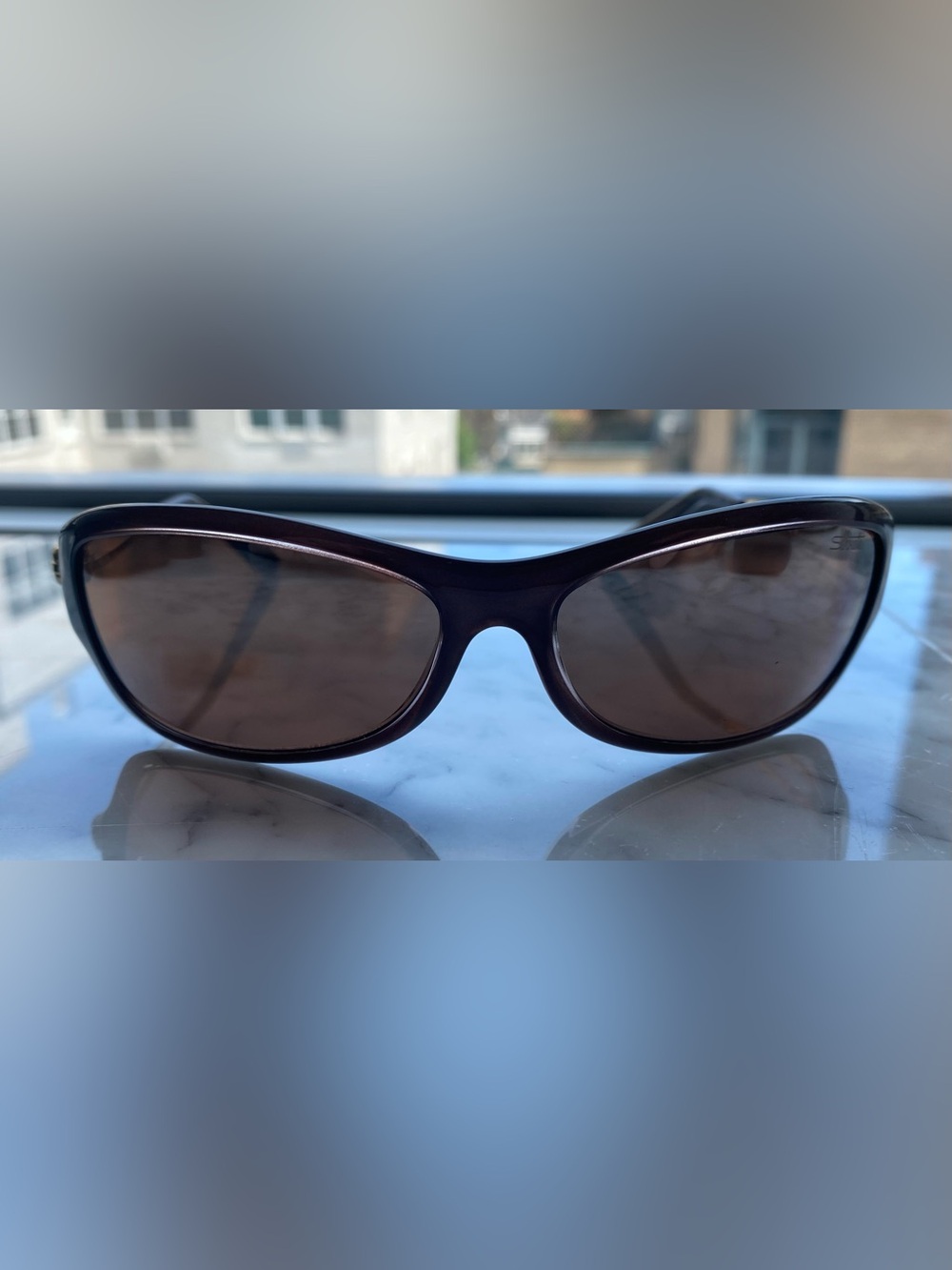 Silhouette Vintage Sports Wrap Caramel/Gold Sunglasses - Never Worn